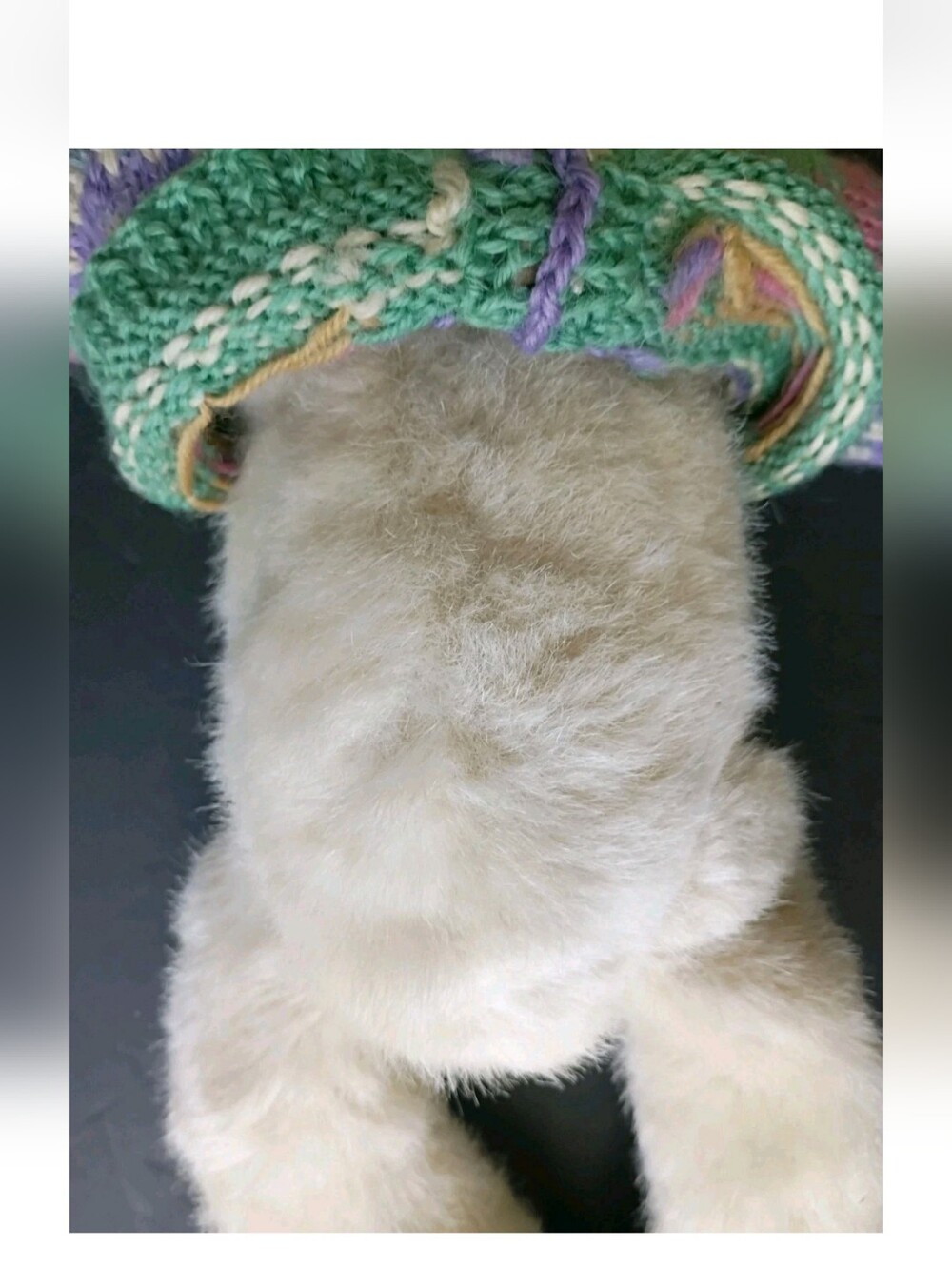 Boyd's Bears White Bear Green Crochet Sweater Pink Hands and Feet Move - Picture 11 of 12